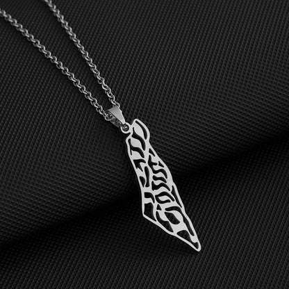 Israel And Palestine Map Necklace