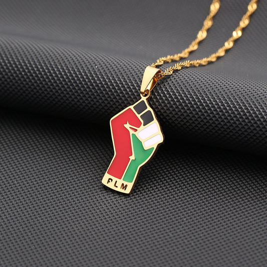 Stainless Steel Palestinian Pendant Necklace