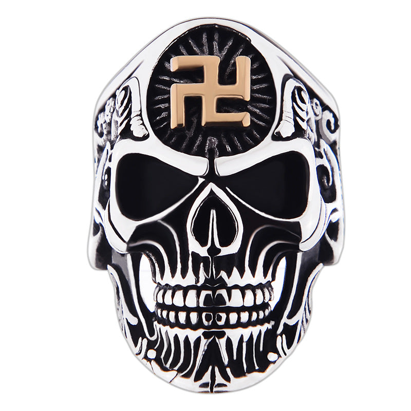 This handmade stainless steel ring is perfect for those looking for a unique touch to their style. Crafted with 4D technology, the swastika skull is both an eye-catching and meaningful design. The intricate detailing is achieved with state-of-the-art manufacturing process to make a durable, lasting piece of jewelry. Show your commitment to Buddhism with this unique and stylish ring.