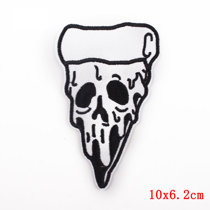 Black and White Punk Embroidery Cloth Stickers Computer Embroidery Clothing Accessories DIY