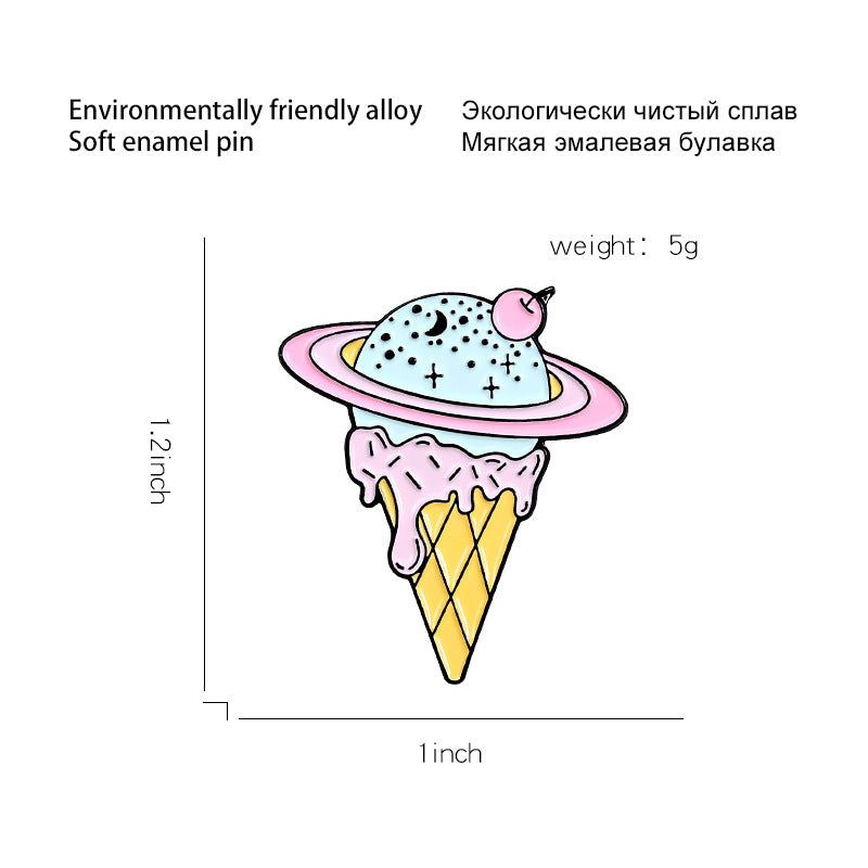 Planet Ice Cream Cone Pin