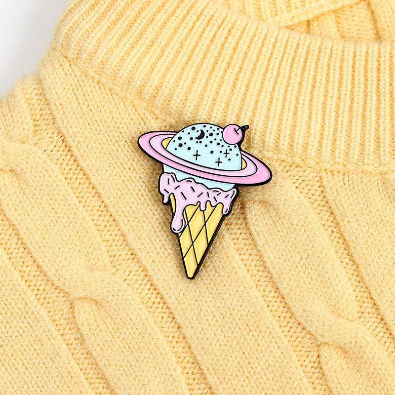 Planet Ice Cream Cone Pin