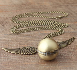 Harry potter golden snitch pocket watch spherical surface smooth vintage do old pocket watch linked list