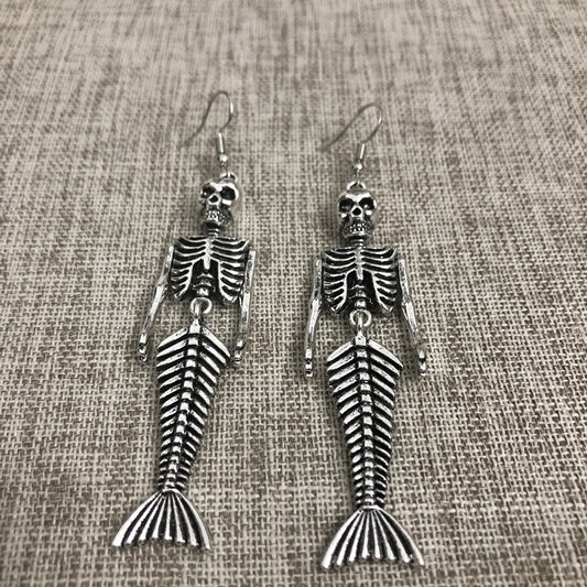 Mermaid Skeleton Earrings