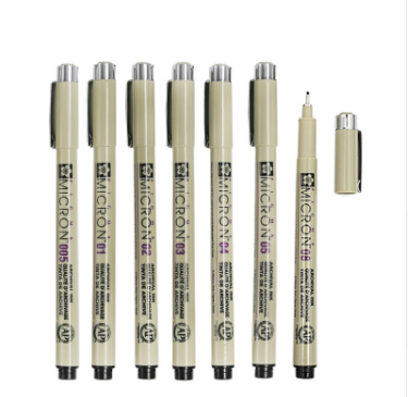 Pack of 7 Sakura Pigma Micron needle for sketch pen assorted styles