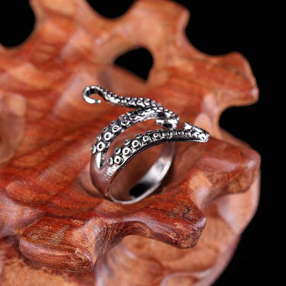 Anillo de aleación ajustable de tentáculos de pulpo de moda