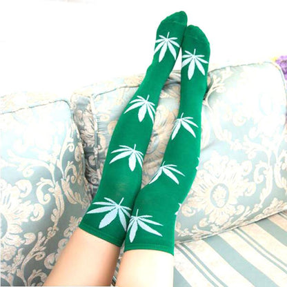 Calcetines hasta la rodilla de marihuana