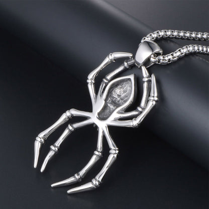 Spider Skull Ghost Head Titanium Steel Pendant