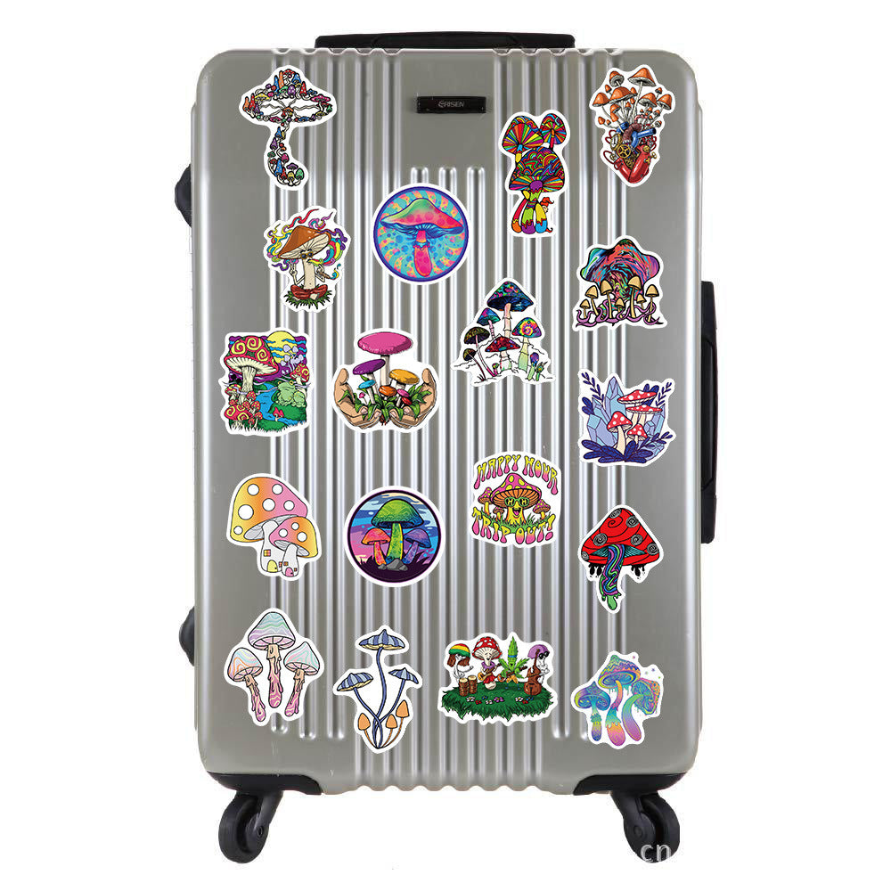 Cartoon Psychedelic Aesthetic Mushroom Doodle Stickers