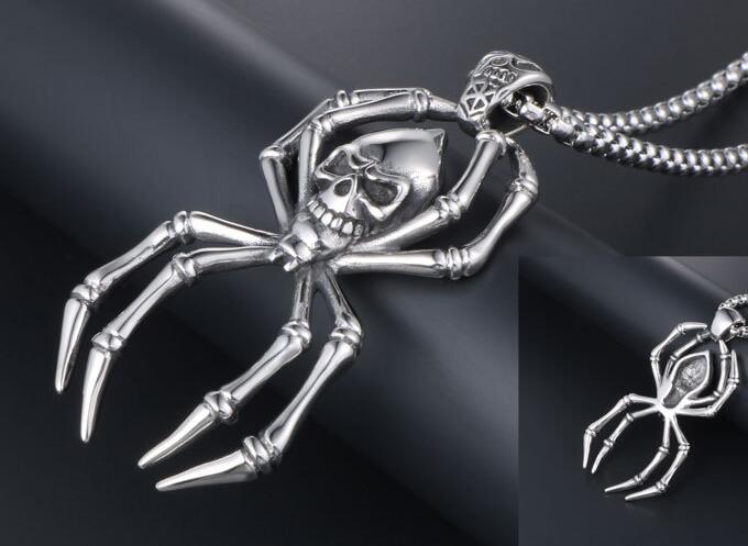 Spider Skull Ghost Head Titanium Steel Pendant