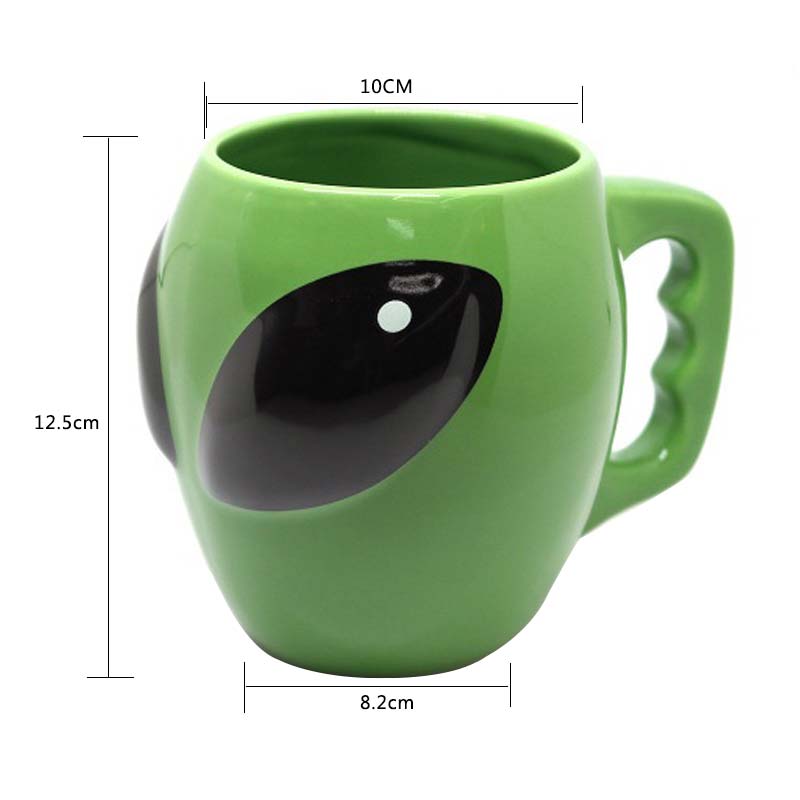 Taza de café Spaced Out Green Alien Head