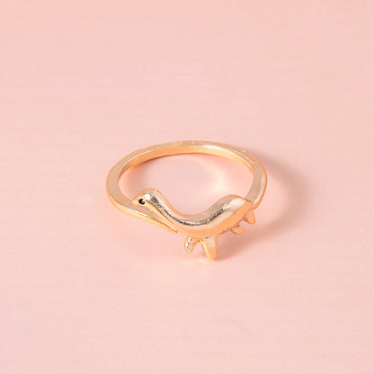 Cute Gold Dinosaur Adjustable Open Ring