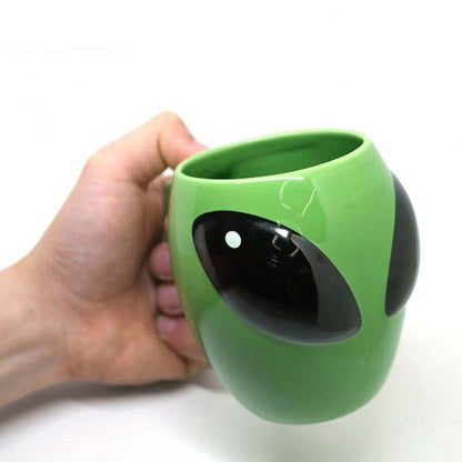 Taza de café Spaced Out Green Alien Head