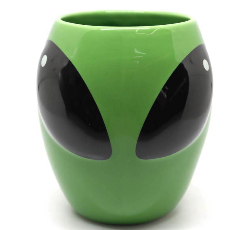 Taza de café Spaced Out Green Alien Head