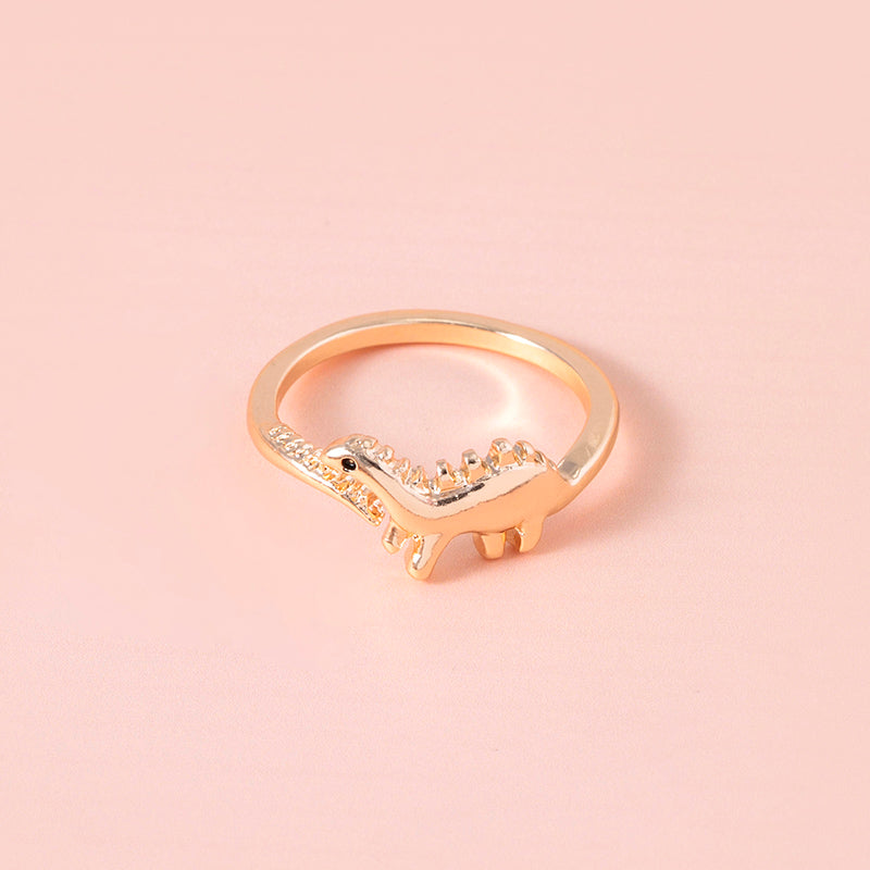 Cute Gold Dinosaur Adjustable Open Ring