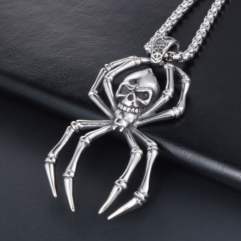 Spider Skull Ghost Head Titanium Steel Pendant