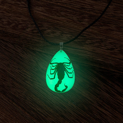 Scorpion Luminous Necklace Animal Resin Water Drop Pendant Necklaces