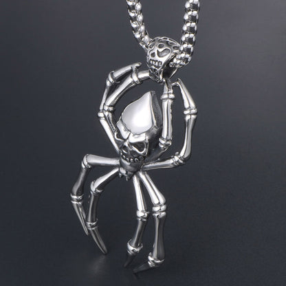 Spider Skull Ghost Head Titanium Steel Pendant