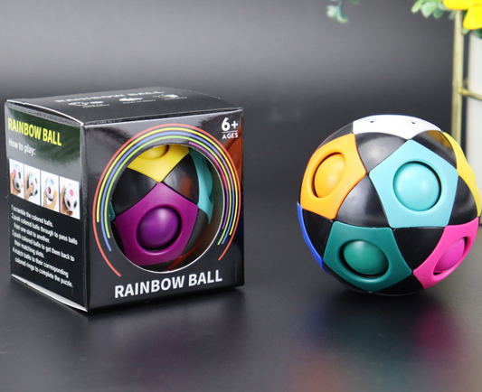 Anxiety and Stress Fidget Decompression Soccer Rainbow Ball Magic Cube 12-hole Intellectual Toys Magic Decompression Ball