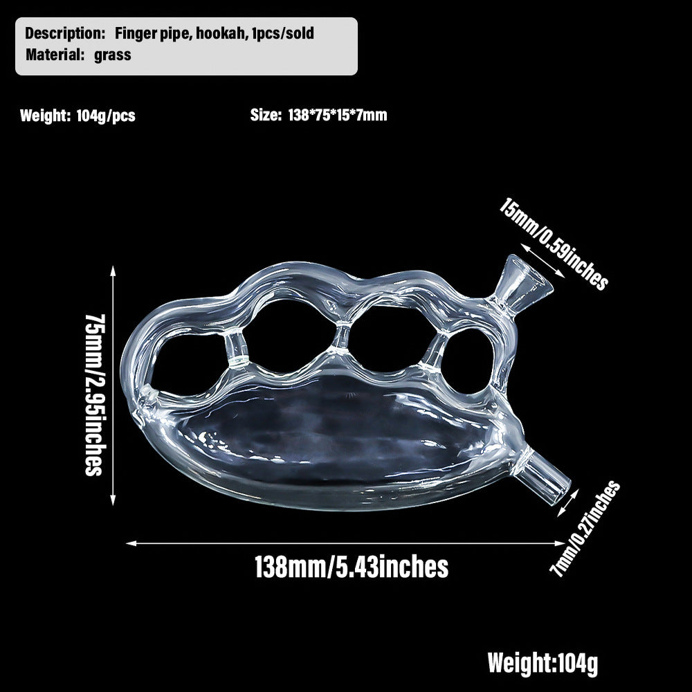 Pipa de vidrio portátil de cuatro dedos Finger Tiger