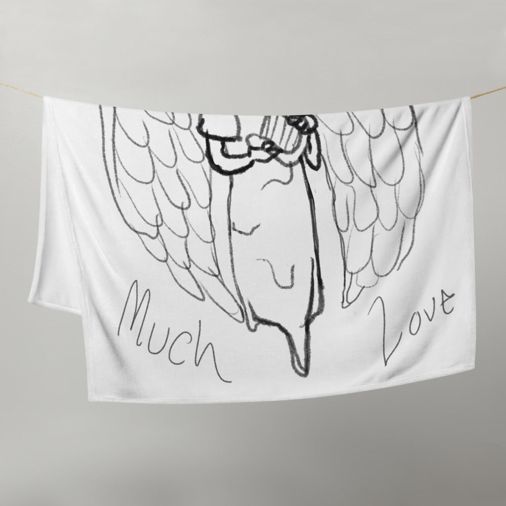 "Angelito De Sebas" "Much Love" Throw Blanket on hanger